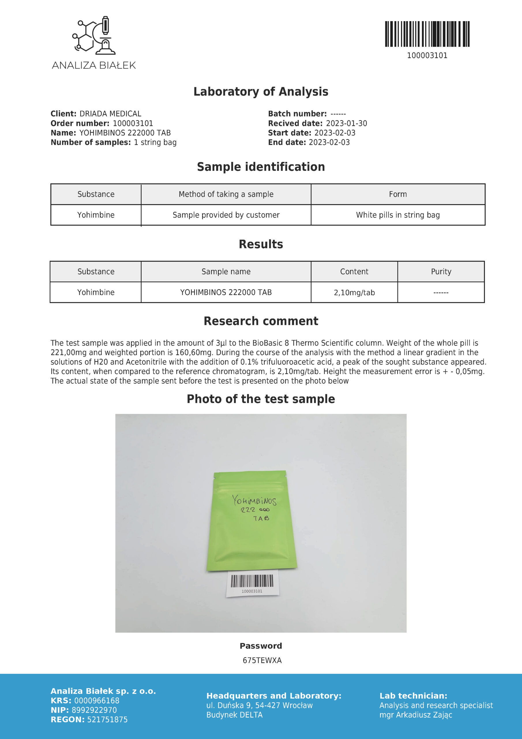 Yohimbinos 2.5mg (Yohimbine Hydrochloride) Yohimbina cloridrato - Image 3