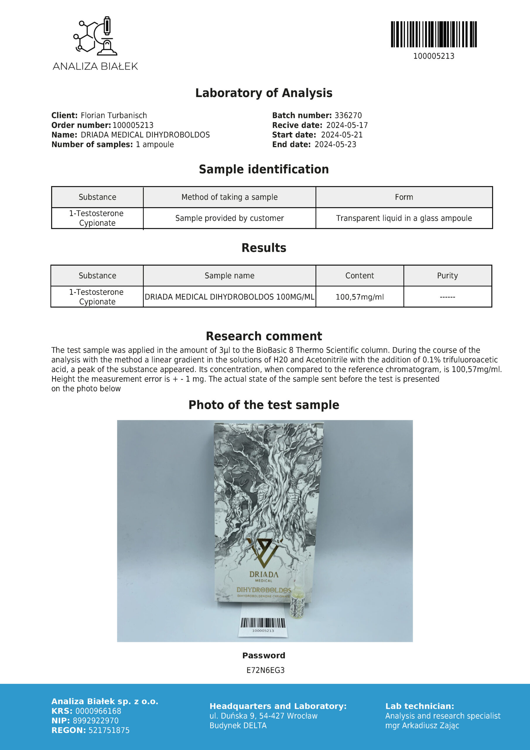Dihydroboldos 100 mg/ml (Diidroboldenone Cipionato) - Image 2