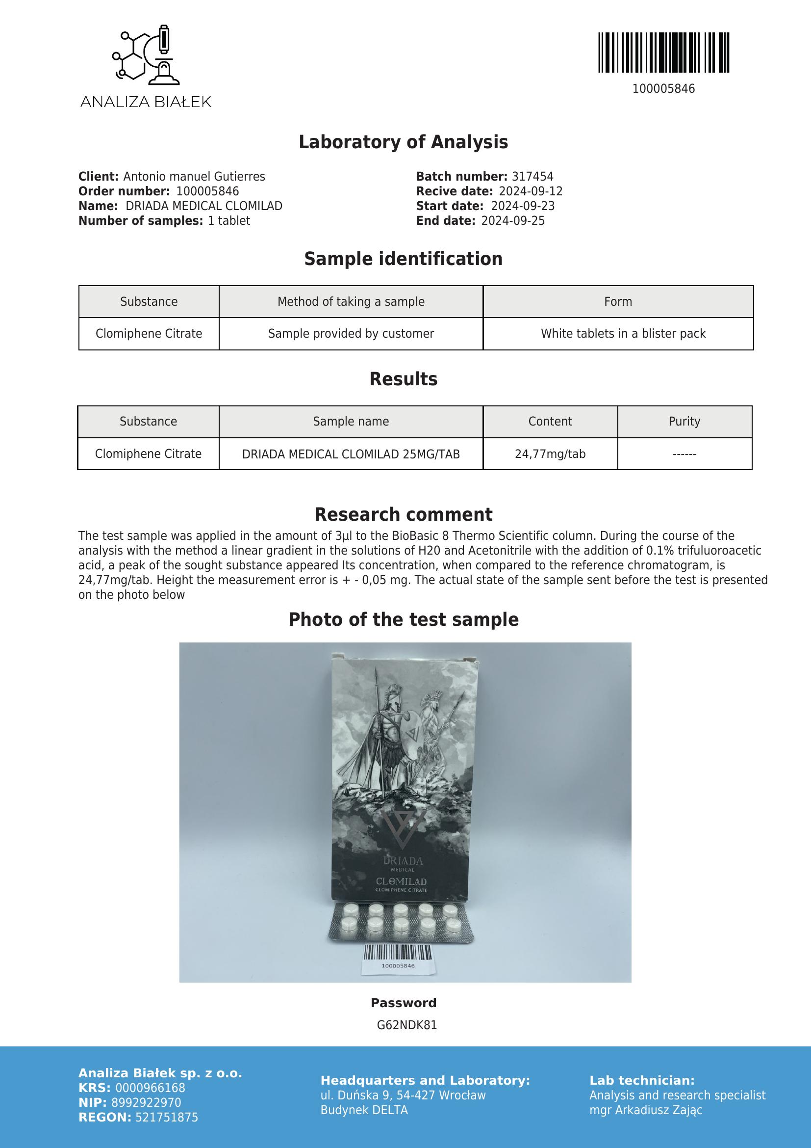 Clomilad 25 mg (Clomifene Citrato) - Clomid - Image 2