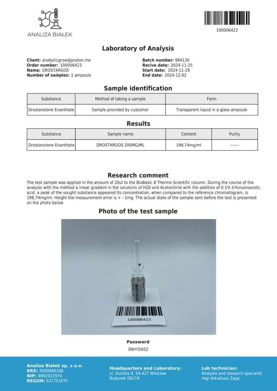 Drostargos 200 mg/ml (Drostanolone Enantato) 10ml - Masterone - Image 5