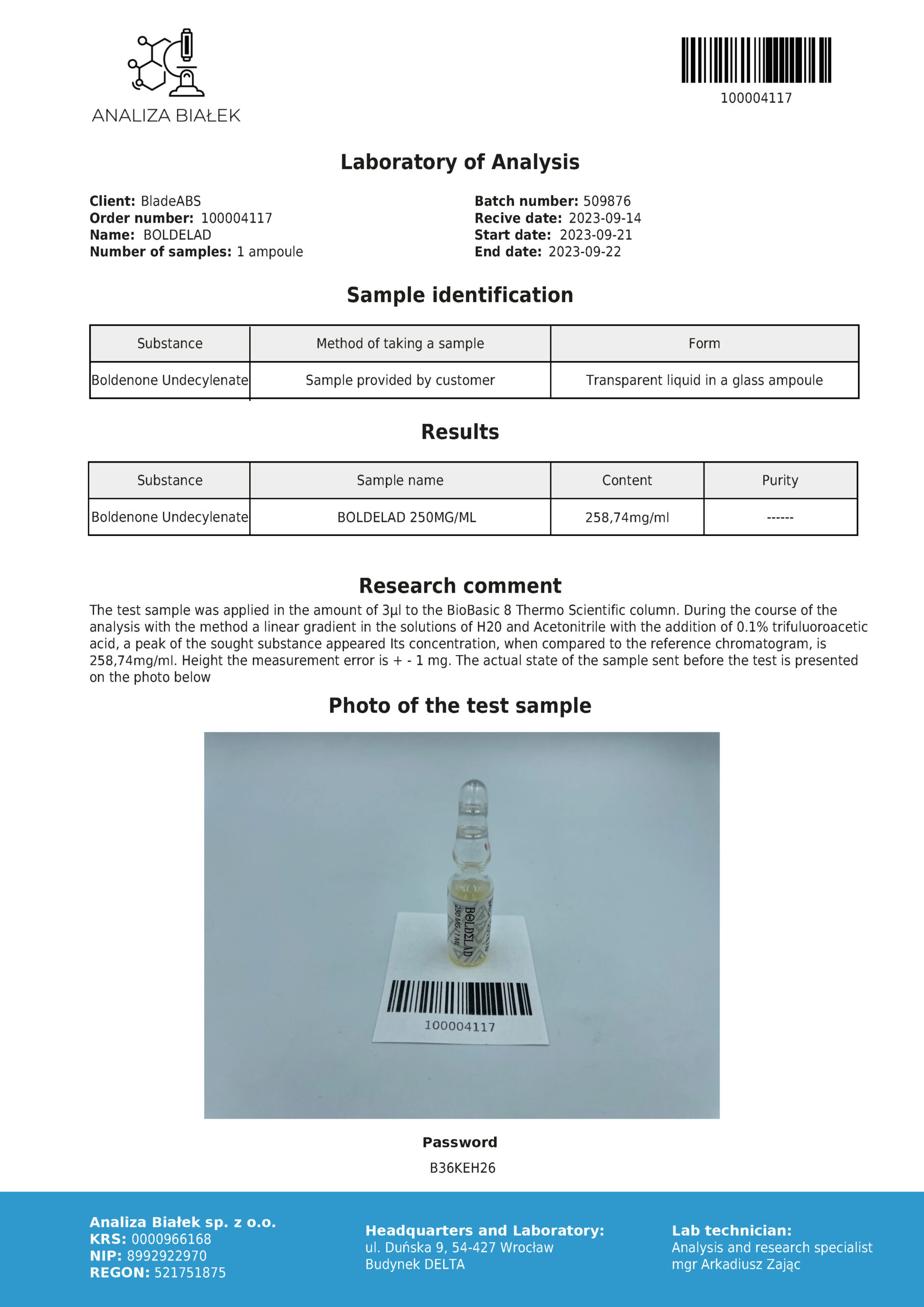Boldelad 250 mg/ml (Boldenone Undecilenato-EQ) - Image 2