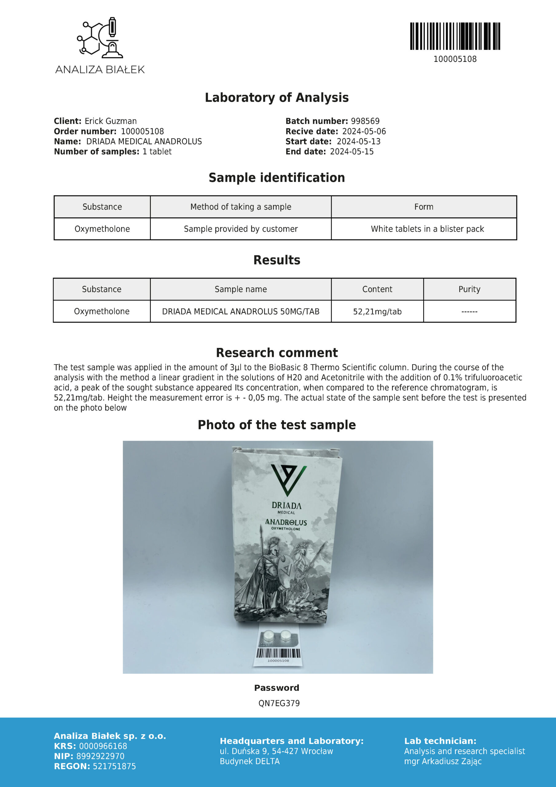 Anadrolus 50 mg - Oxymetholone - Anadrol - Image 2