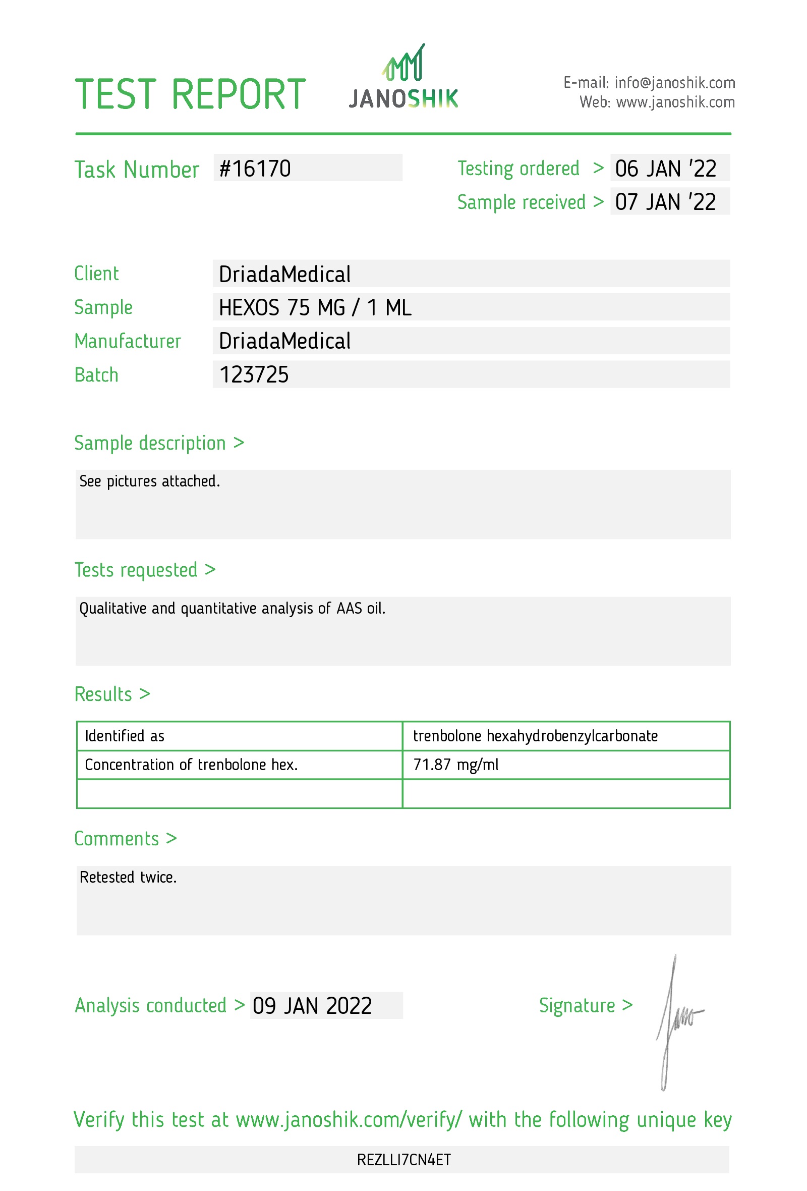Hexos 75 mg/ml (Trenbolone esaidrobenzilcarbonato) 10ml vial - Parabolan - Image 4