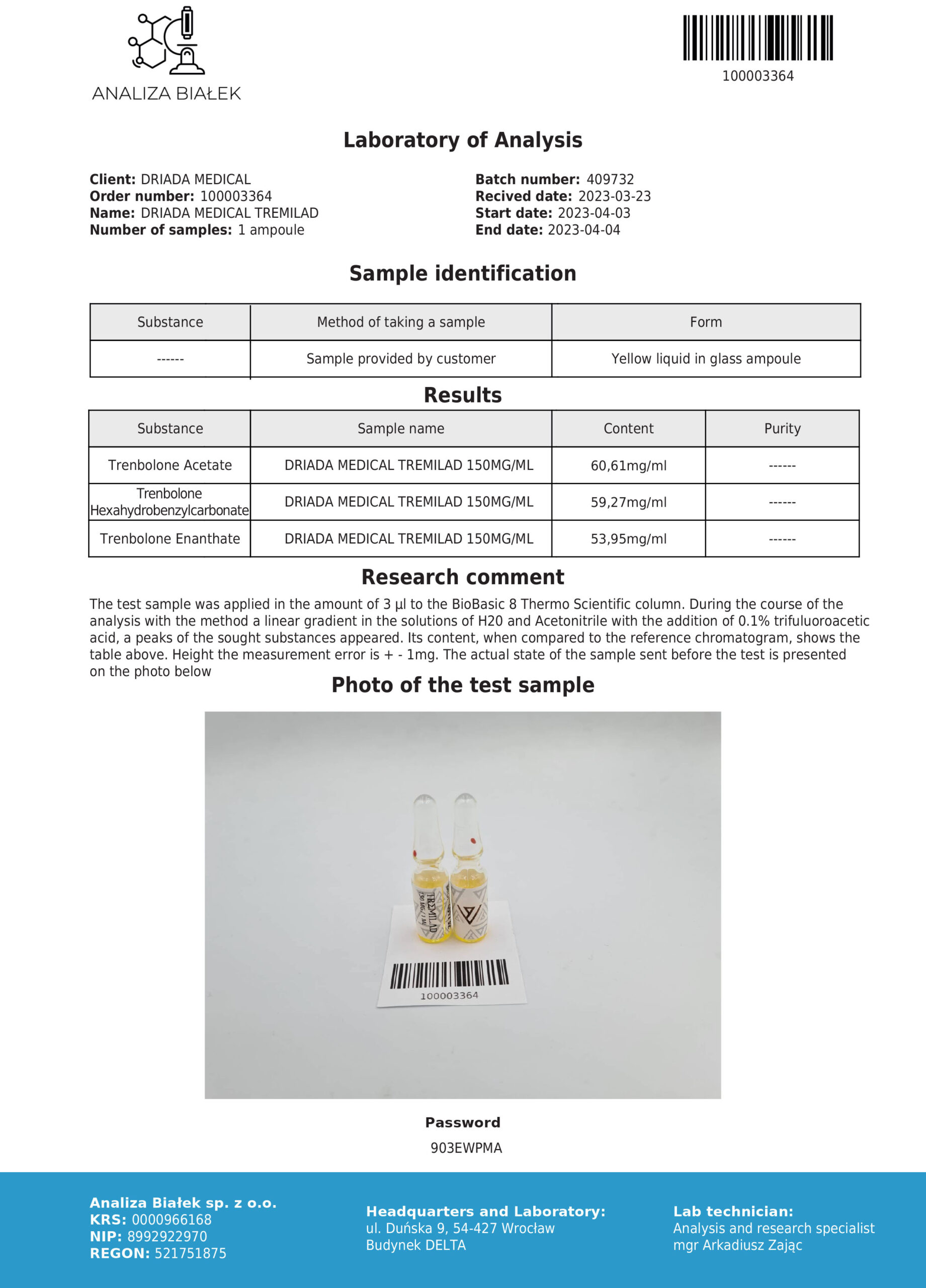 Tremilad 150 mg/ml (Trenbolone Mix) TriTren - Image 2